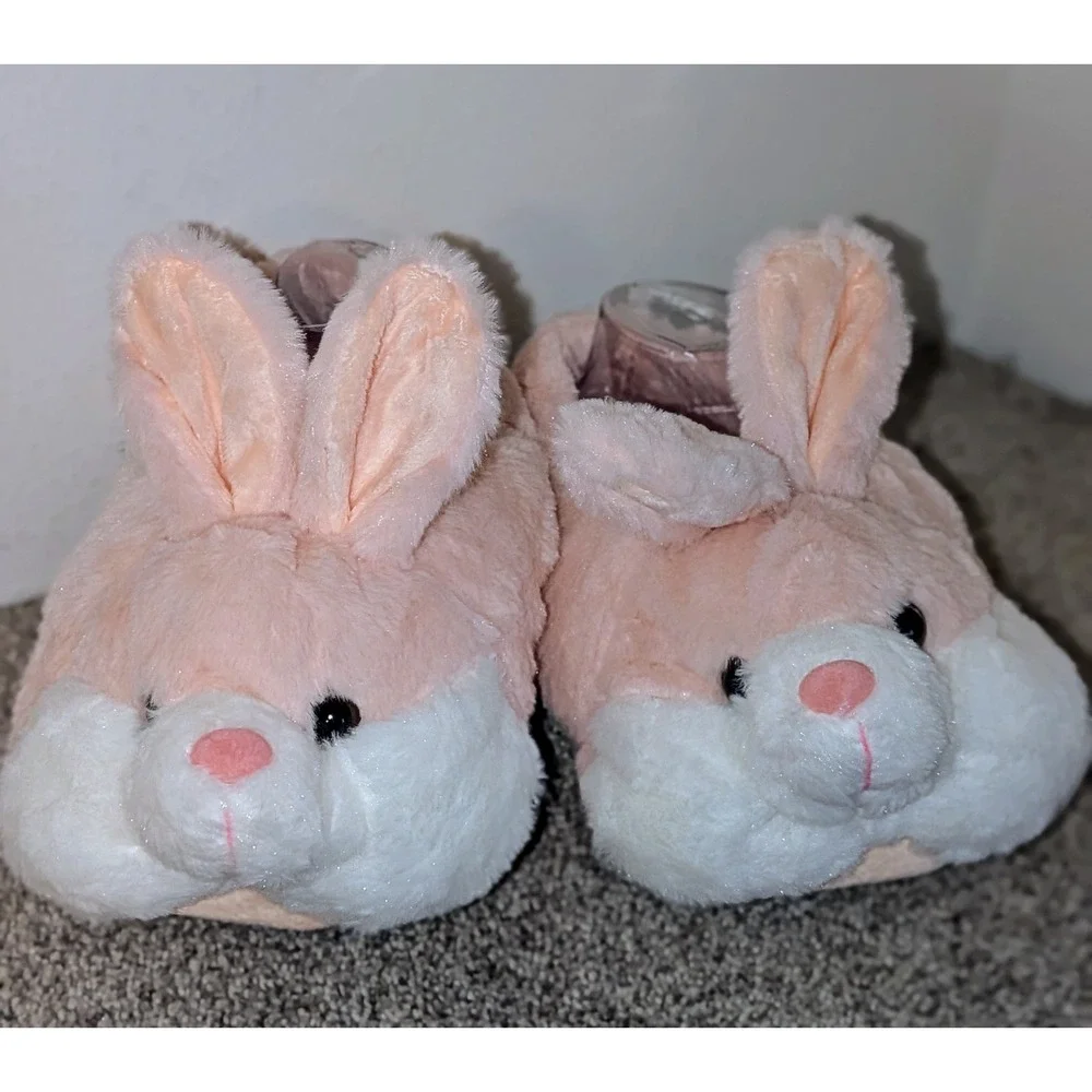Bunny Slippers Plush Animal Slippers‎ Cute Rabbit Slippers Size 5-6 NEW